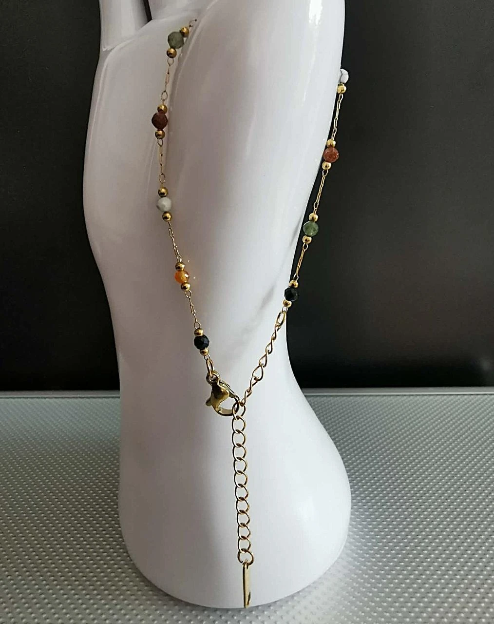 Bracelet femme avec de Petites perles collorées En acier inoxydable